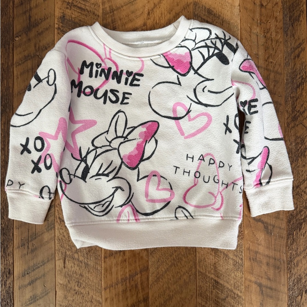 Disney Minnie Mouse Kids Sweatshirt - Pink and White
